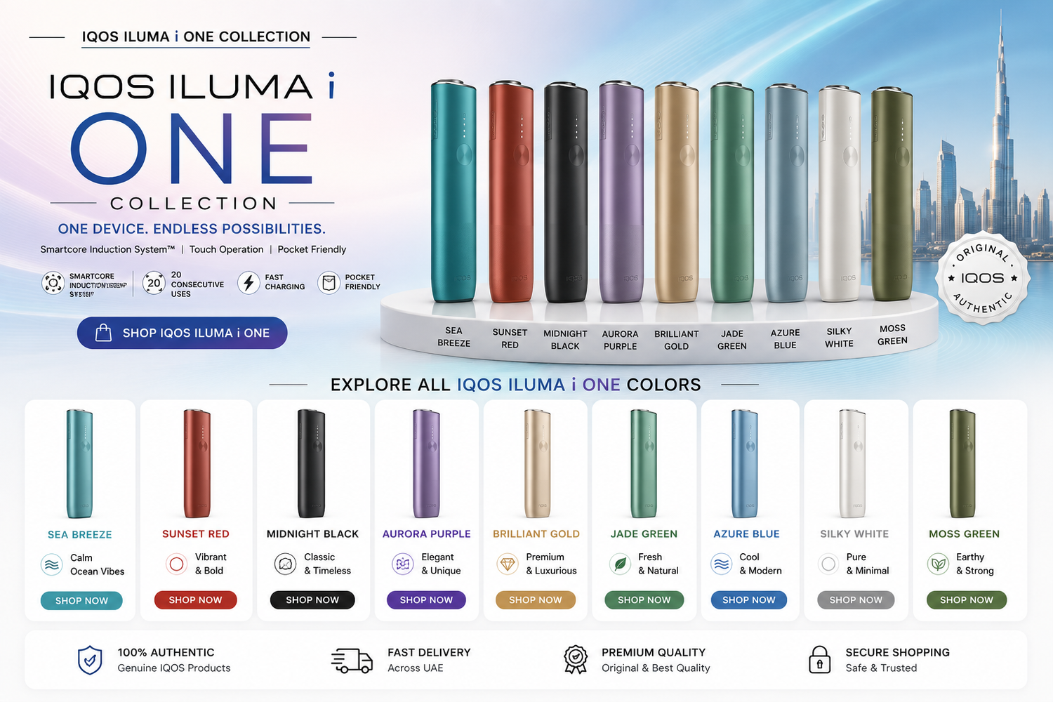 Buy IQOS ILUMA I ONE in Dubai | All-in-One Heated Tobacco Device